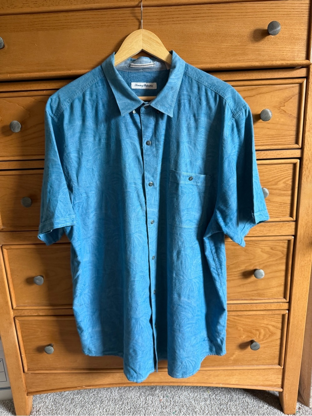 Tommy Bahama Mens Cotton Blend Button Down Short Sleeve Size XXL Vacation Island